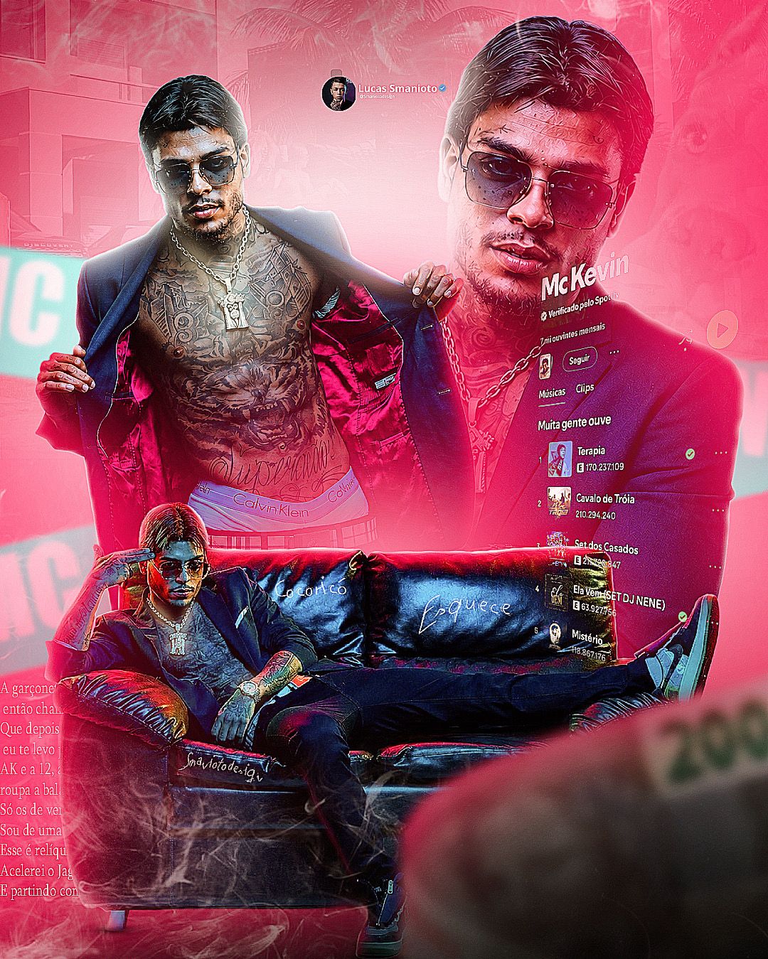 Flyer promocional criado para o artista MC Kevin